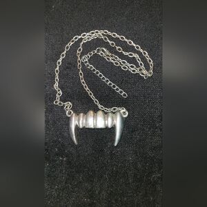 Silver Vampire Fang Necklace